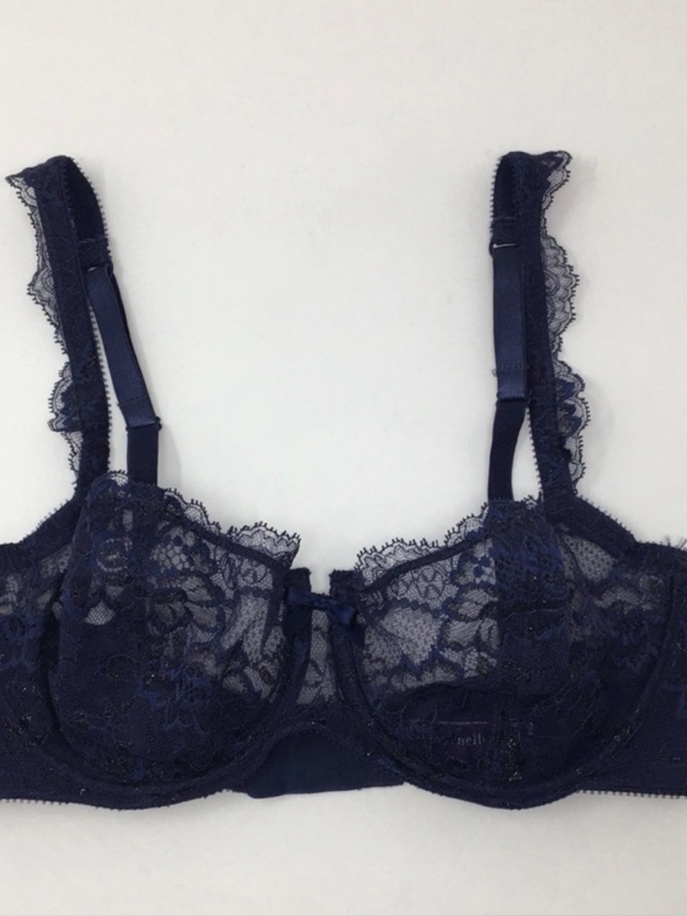 Journelle Navy Sheer Lace Detailed Bra- 34D